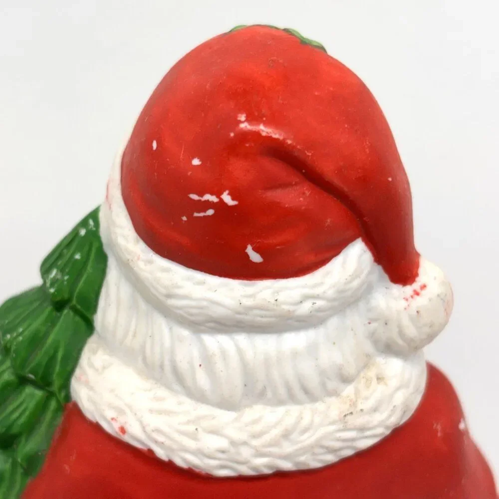 Vtg Christmas Porcelain Santa Wind-Up Plays 